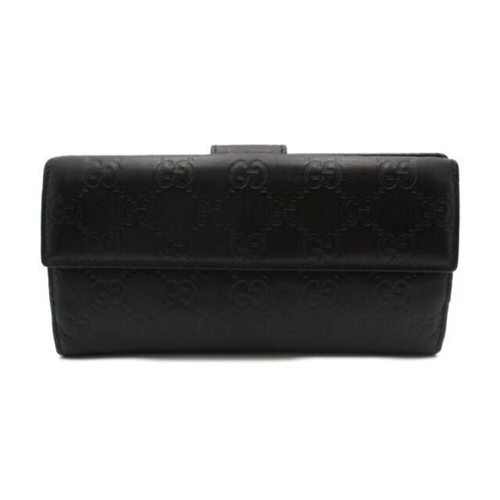 Gucci hook long wallet bifold leather black